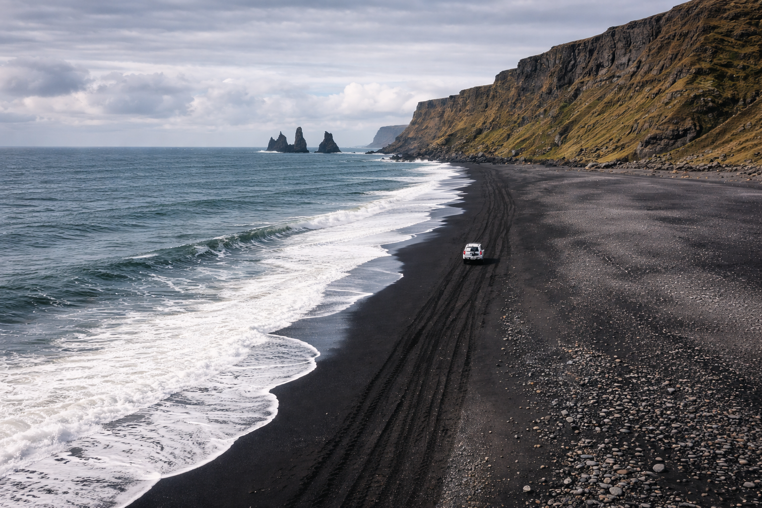 Iceland black sand beach